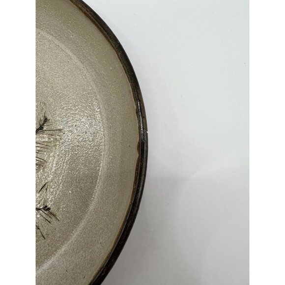 E.J. Studio Art Pottery Tray, Plate Hand Painted, Pine Tree 7.75X1'' - Picture 6 of 11